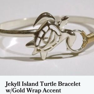 Jekyll Island Turtle Bracelet with Gold Wrap Accent